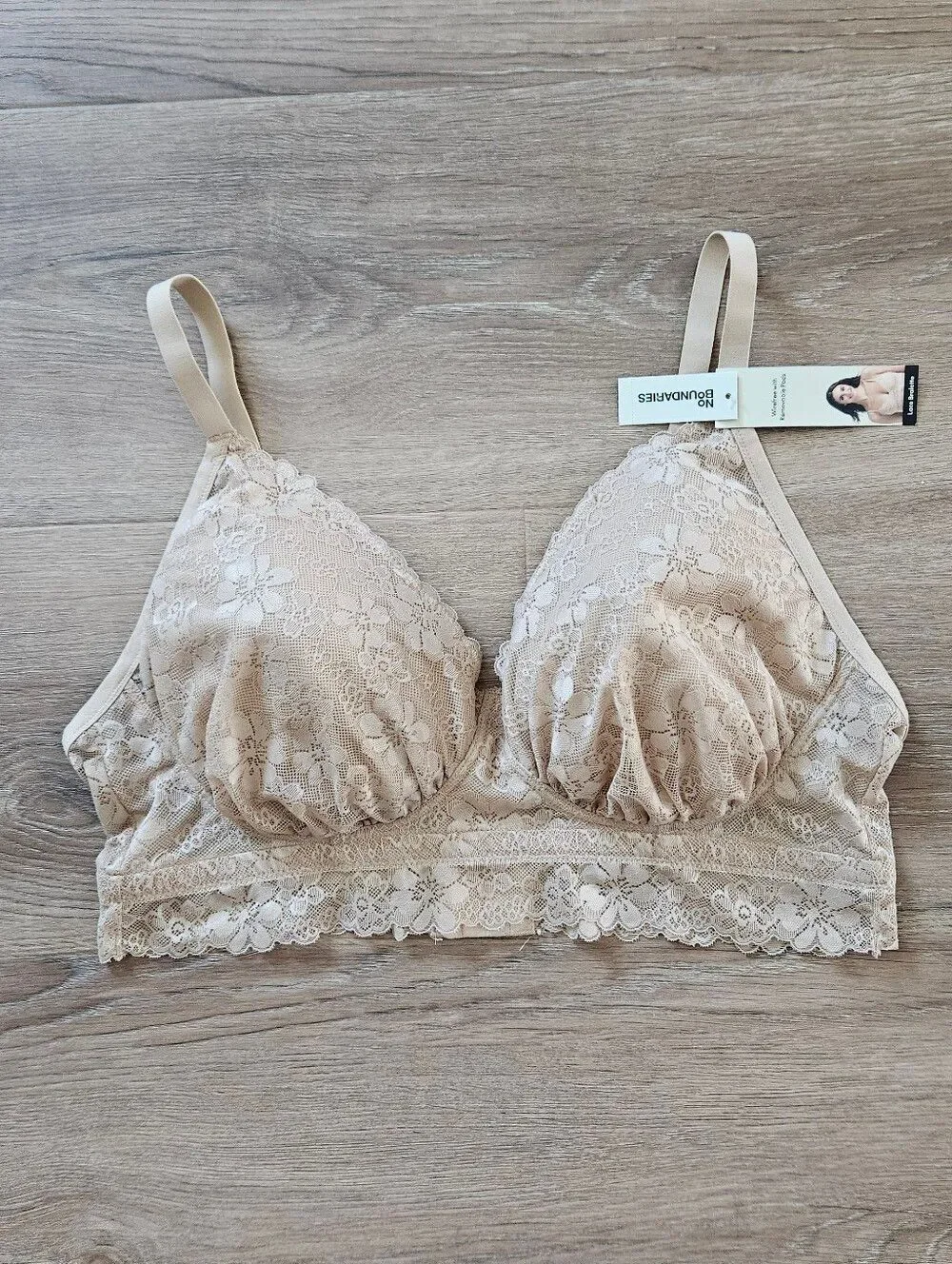 No Boundaries Lace Bralette in Nude Size XXXL